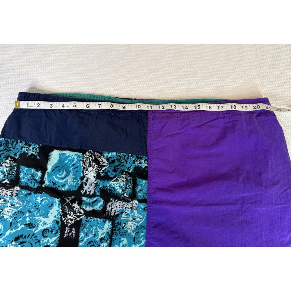 Vintage Dash 90s Colorblock‎ Swim Trunks XL Purple Teal Surf Beach Shorts Mesh - Picture 4 of 9